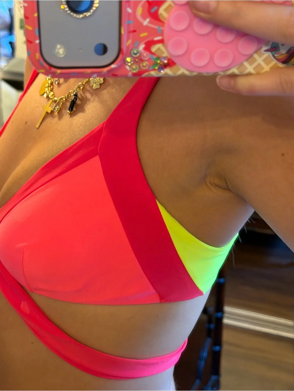 Agent Provocateur Neon Pink Wrap Bikini Top